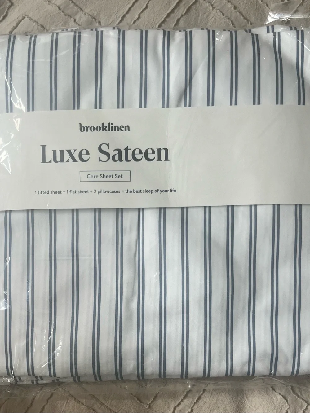 Brooklinen Core Sheet SetStriped Blue and White Full